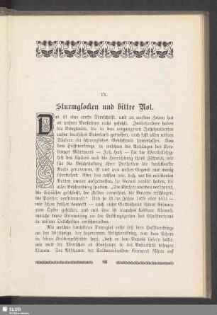 IX. Sturmglocken und bittre Not