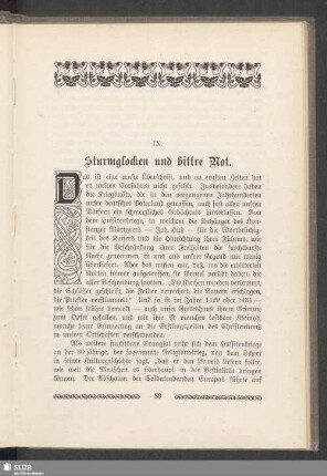 IX. Sturmglocken und bittre Not