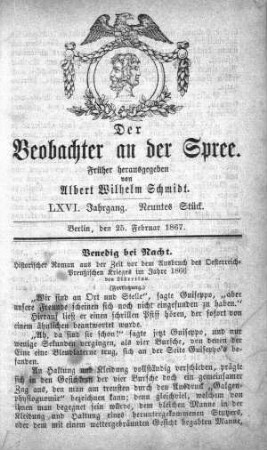9. Stueck, 25. Februar 1867
