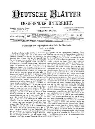 Streifzüge zur Jugendgeschichte Joh. Fr. Herbarts : (Fortsetzung)