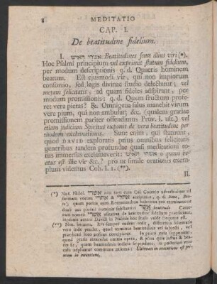Cap. I. De beatitudine fidelium