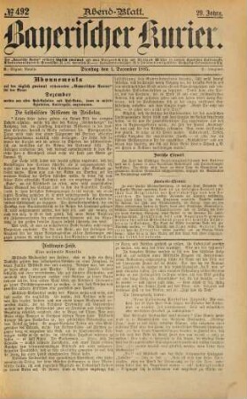 Bayerischer Kurier. 1885,12 = Jg. 29