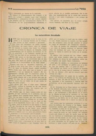 Crónica de viaje : La naturaleza desolada