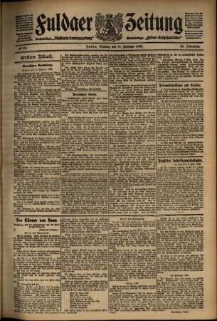 Erste Ausgabe vom Montag, den 10. Februar 1908.