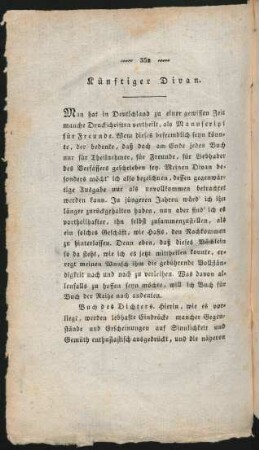 Künftiger Divan
