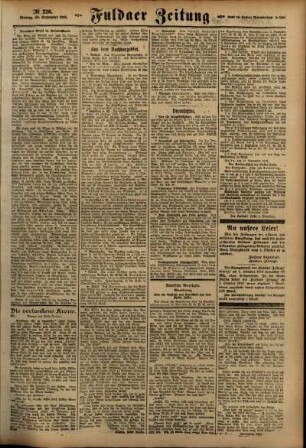 Zweite Ausgabe vom Montag, den 30. September 1918.