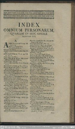 Index Omnium Personarum, Quarum In Hoc Opere Mentio Fit