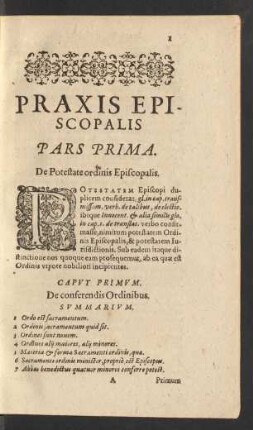 Capvt Primvm. De conferendis Ordinibus.