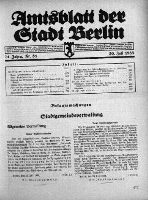 1933,31: Nr. 31, 30. Juli 1933