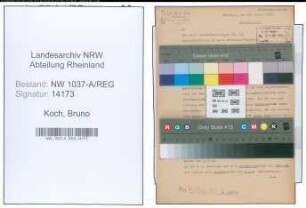 Entnazifizierung Bruno Koch , geb. 15.02.1894 (Studienrat)
