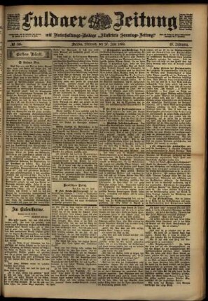 Erste Ausgabe vom Mittwoch, den 27. Juni 1900.
