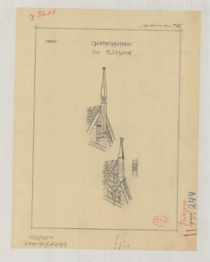 Nitzow (Kreis Westprignitz): unbekannter Hof. Giebelpfosten (Ansichten, Detail)