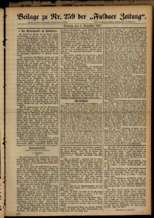 Zweite Ausgabe vom Sonntag, den 09. November 1890.