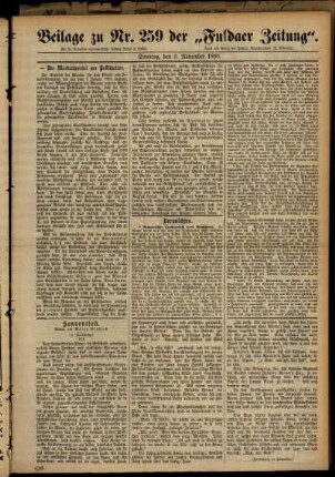 Zweite Ausgabe vom Sonntag, den 09. November 1890.