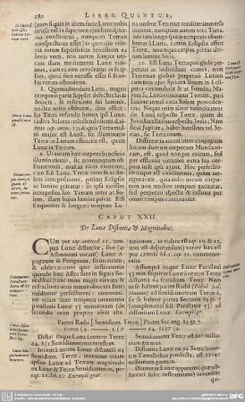 CAPUT XXII. De Lunae Distantia & Magnitudine.