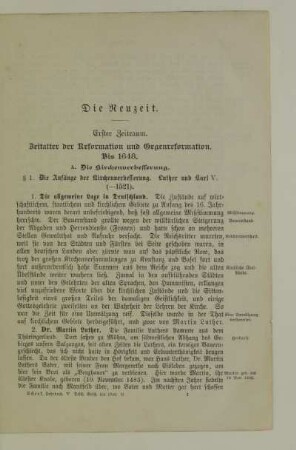 Erster Zeitraum. Zeitalter der Reformation und Gegenreformation. Bis 1648