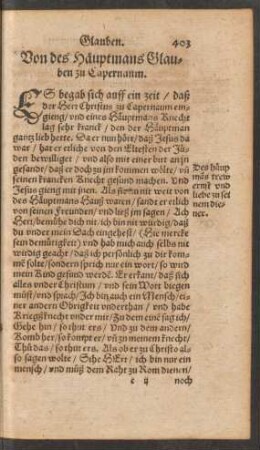 Von des Häuptmans Glauben zu Capernaum.