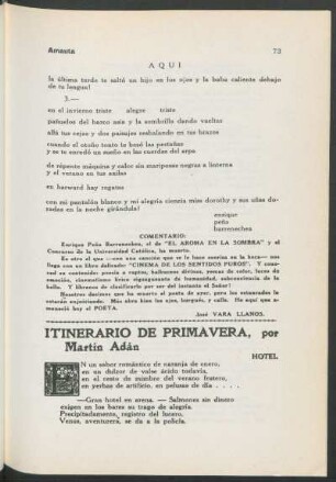 Itinerario de primavera