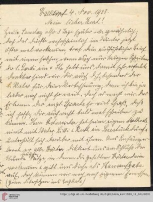 Korrespondenz von Alice und Ludwig Klein: Brief von Alice Klein an Kurt Klein