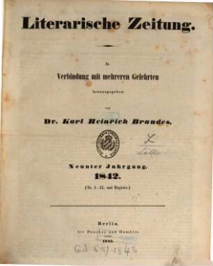 Literarische Zeitung. 9. 1842