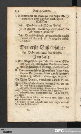 Der erste Buß-Psalm, der Ordnung nach der sechste.