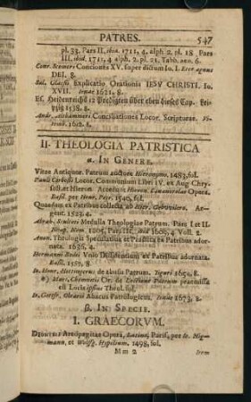 547-606, II. Theologia Patristica - VI. Theologia Polemica