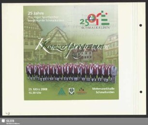 Konzertprogramm 25 Jahre "Bergfreunde Schmalkalden"