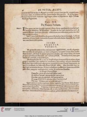 Cap. XX: De Plantis Pedum.