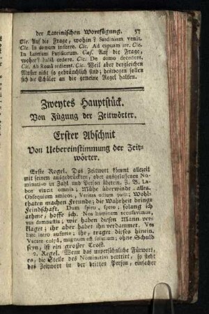 Zweytes Hauptstueck: Von der Fuegung der Zeitwoerter