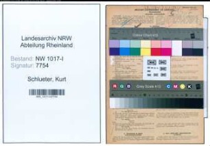 Entnazifizierung Kurt Schlueter , geb. 15.09.1916 (Kaufmaennischer Angestellter)