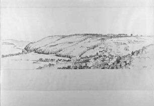 Ansicht des Stadtwalds mit Kasernen von Marburg