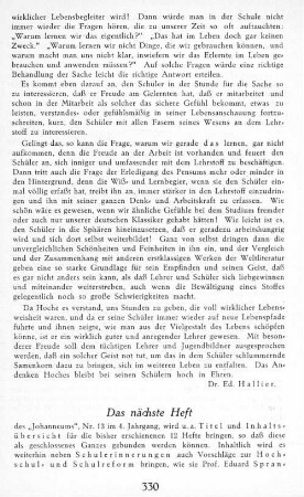 Das nächste Heft
