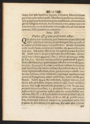 Aph. XIV. Varios esse gratiae perficientis actus