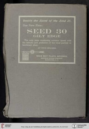 Seed Dry Plate Division, Eastman Kodak Company [Plates, back cover verso]