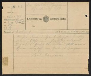 Brief von Paul Cassirer von Verlag Paul Cassirer  an Gerhart Hauptmann
