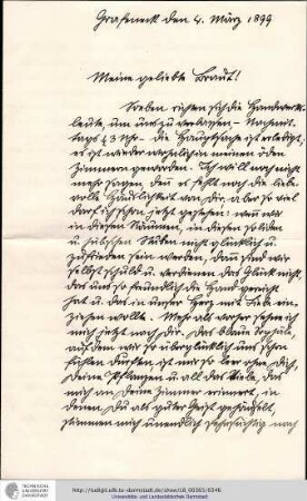 Brief vom 04.03.1899