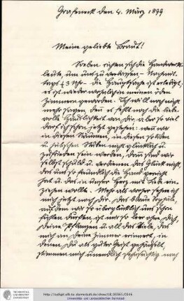 Brief vom 04.03.1899