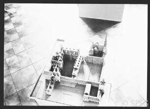 Berlin, Schloss Berlin, Modell des Schlosses, Aufstellung in den historischen Wohnräumen.