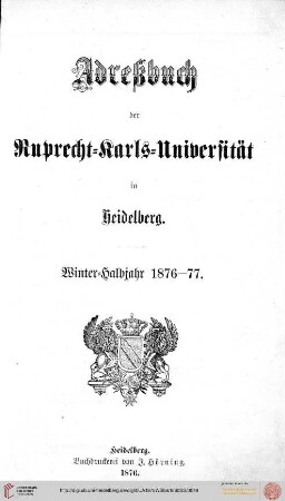 Wintersemester 1876/1877