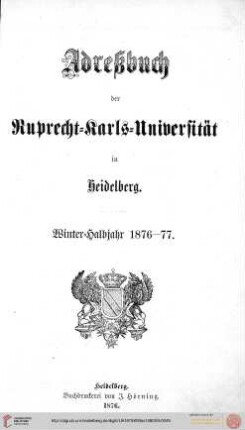 Wintersemester 1876/1877