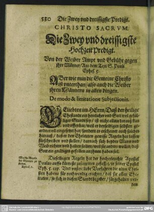 Die Zwey und dreissigste Hochzeit-Predigt