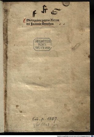 Doctrinale : P. 1-2. Mit Glosse von Johannes Synthen. P. 1 ohne Glosse zur Vorrede. Mit Tabula, 1