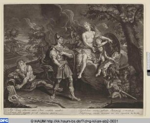 Venus überreicht Aeneas die von Vulcanus geschmiedeten Waffen