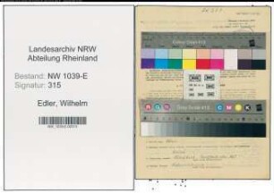 Entnazifizierung Wilhelm Edler , geb. 20.04.1902 (Lehrer)