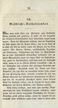 VII. (i.e. VIII.) Geschlecht-Enthaltsamkeit