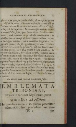 Notata in secunda Digestorum parte.