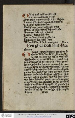 Eyn gebet van sent Katherinen.