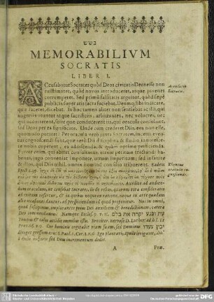 Memorabilium Socratis Liber I