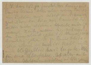 Postkarte von Elfriede Hausmann an Vera Hausmann. Jershöft