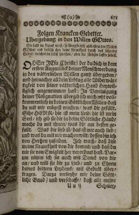Folgen Krancken-Gebetter. - Gebett wan die Seel verschieden.